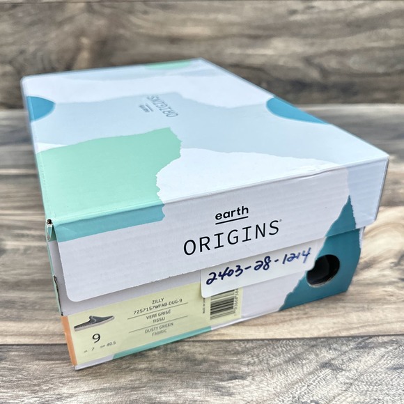 NIB Earth Origins Zilly 9 40.5 Slip On Comfort Casual Sneaker Mules Dusty Green - Picture 12 of 13